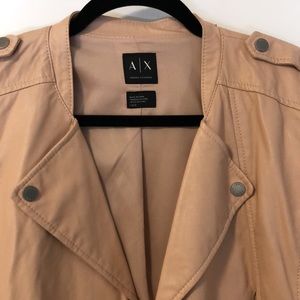 NWOT Armani exchange faux leather jacket - pink/beige